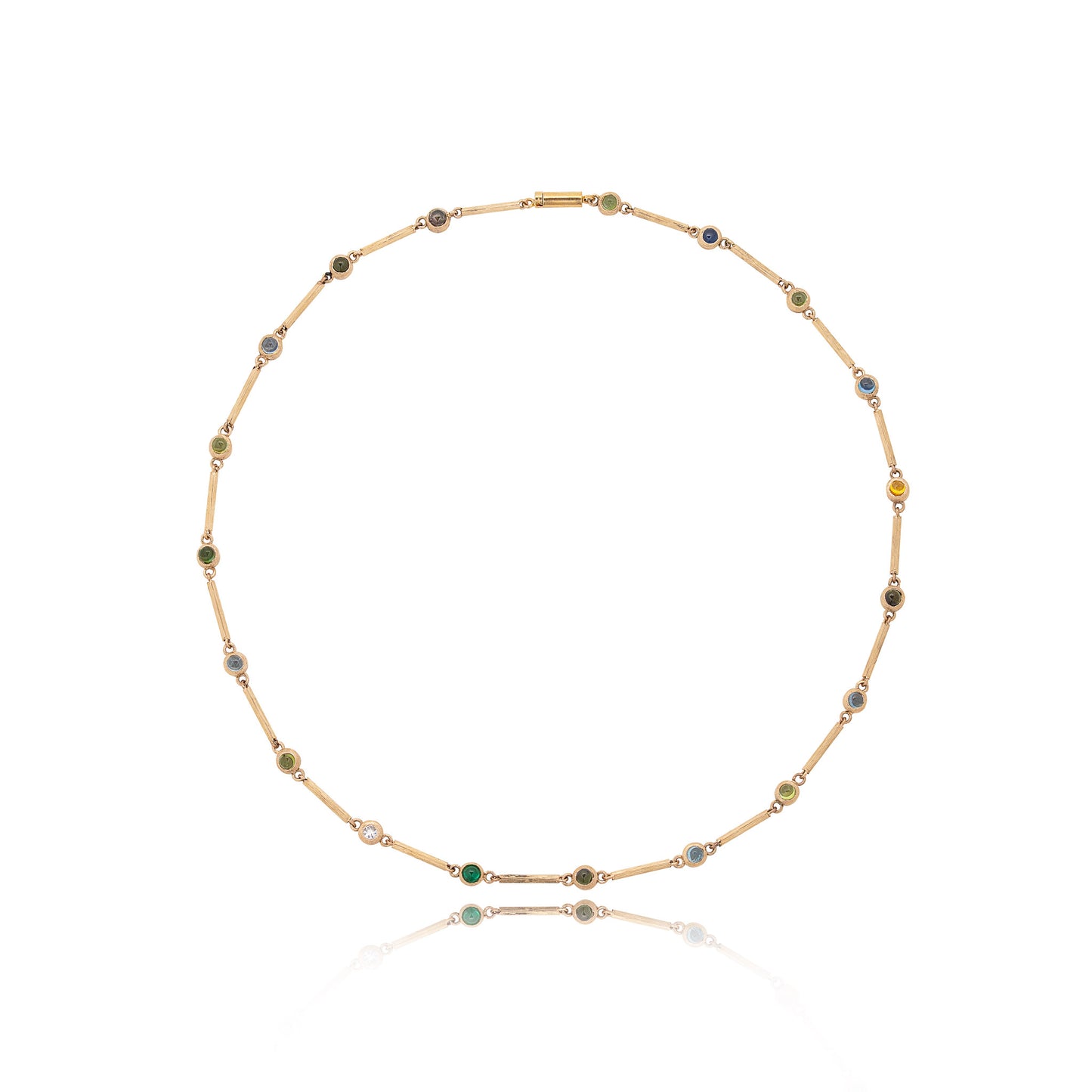 9ct Yellow Gold Multi-Stoned Necklace