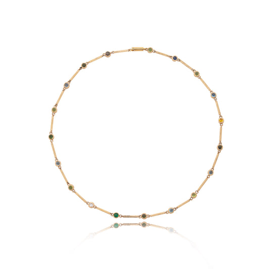 9ct Yellow Gold Multi-Stoned Necklace