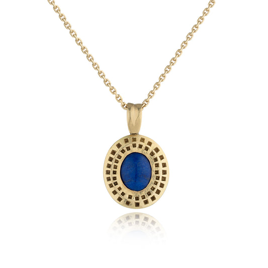 An 18ct Gold and Lapis Lazuli Pendant