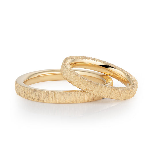 Textured Gold Wedding Bands