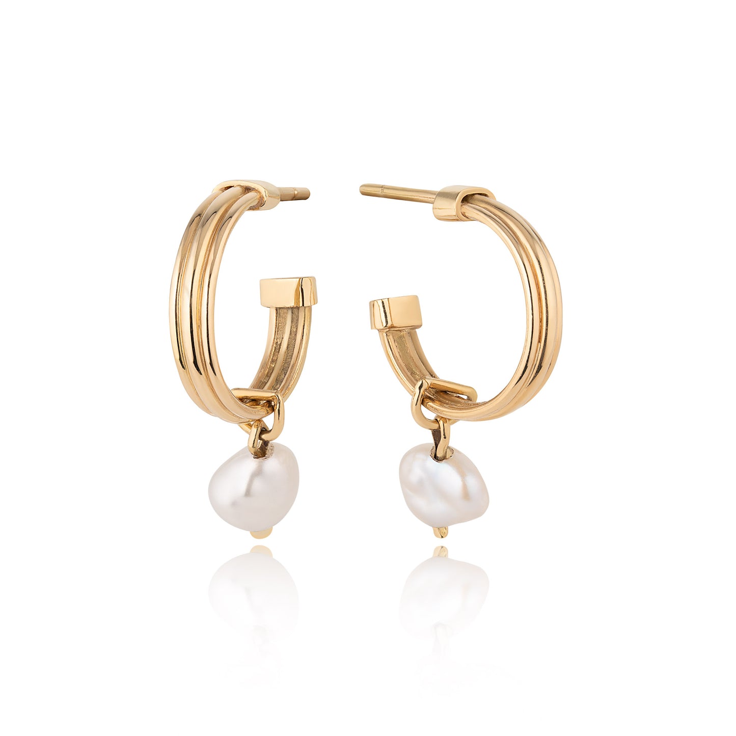 Hoops with a Pearl Drop